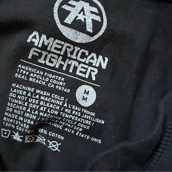 American Fighter graphic t shirt 1/4 button - Picture 2 of 5